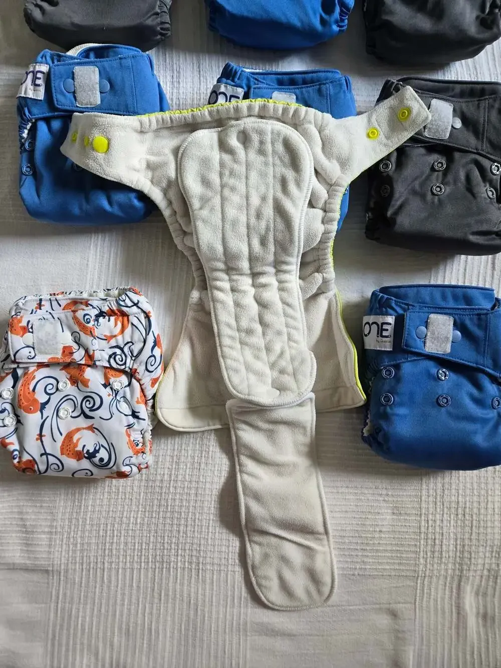 GroVia O.N.E. All-in-One Reusable Cloth Diapers, Bundle of 9